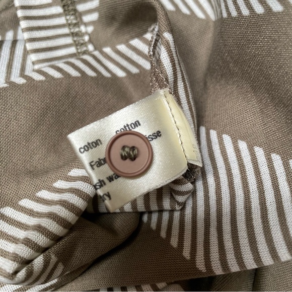 AKRIS VINTAGE / PUFFY SLEEVE TOP / TAUPE STRIPED / SZ 44 / MADE IN SWITZERLAND - Picture 7 of 7